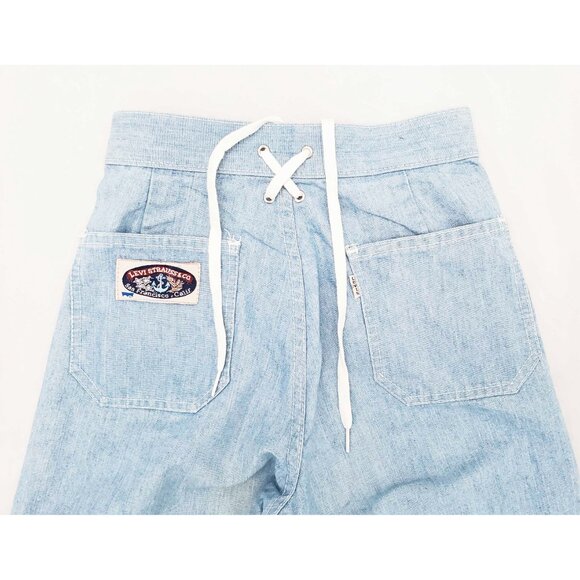 LEVI'S Womens Vintage 1970s High Waist Denim Pants Wide Leg SAILOR RARE!! - Picture 6 of 8